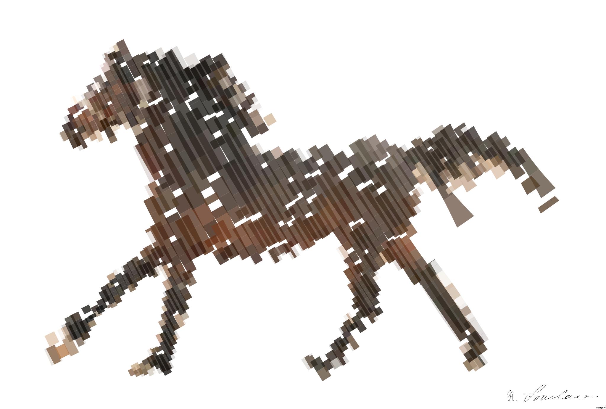 Drawn by bot 8yDgtDNQSDF9Pc5seNU9Ah; art-flowy; brown horse AI Art